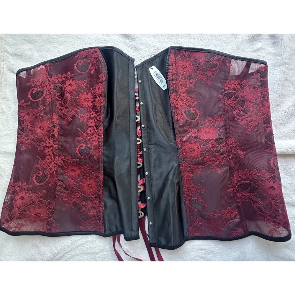 Adore Me Lace Corset Sexy Lingerie Whimsigoth Fairy Red Black Women's 4X